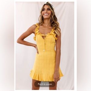 ELAH FRILY MINI DRESS YELLOW
